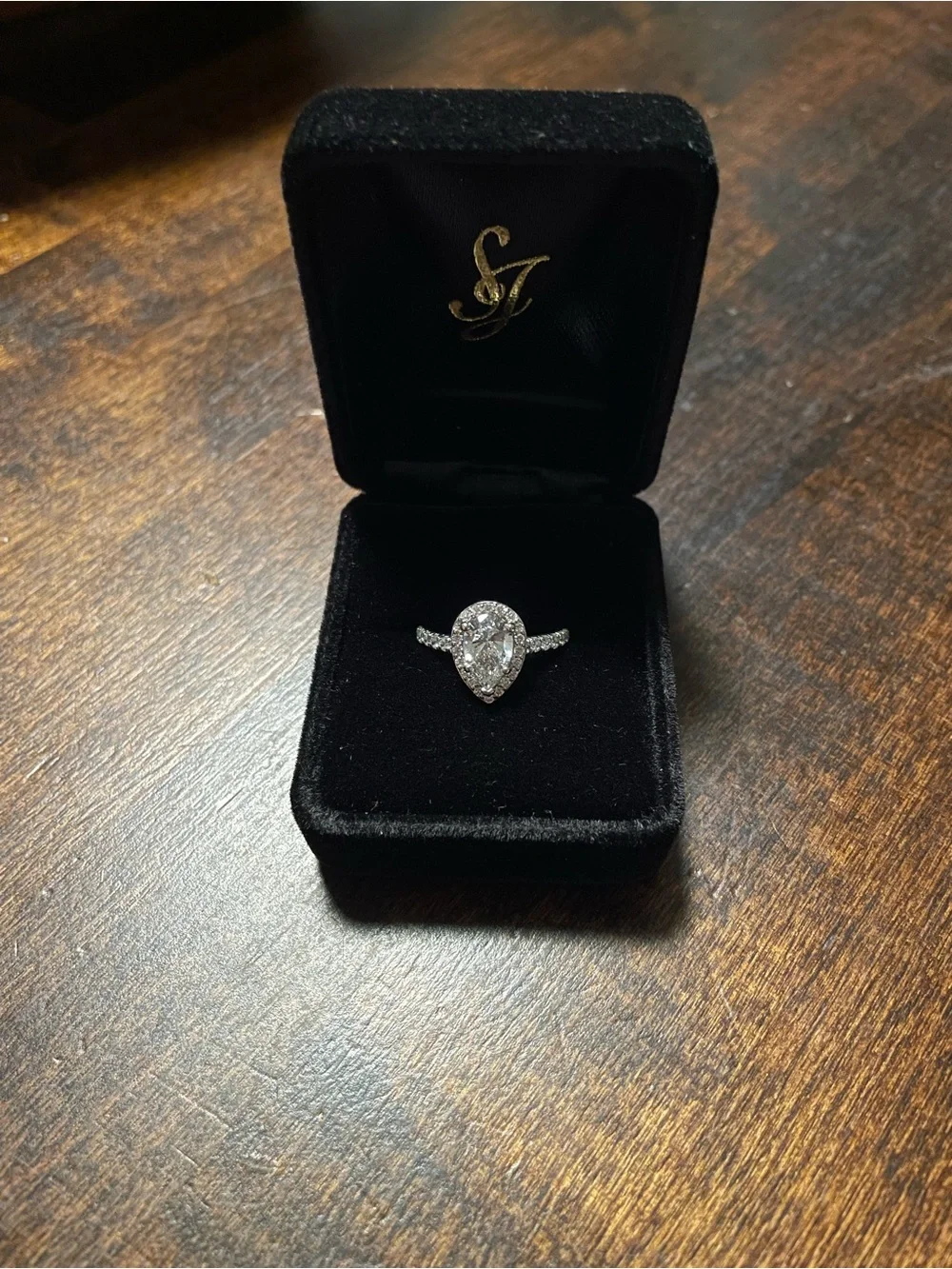 White Gold Halo Diamond Engagement Ring with Pave Band